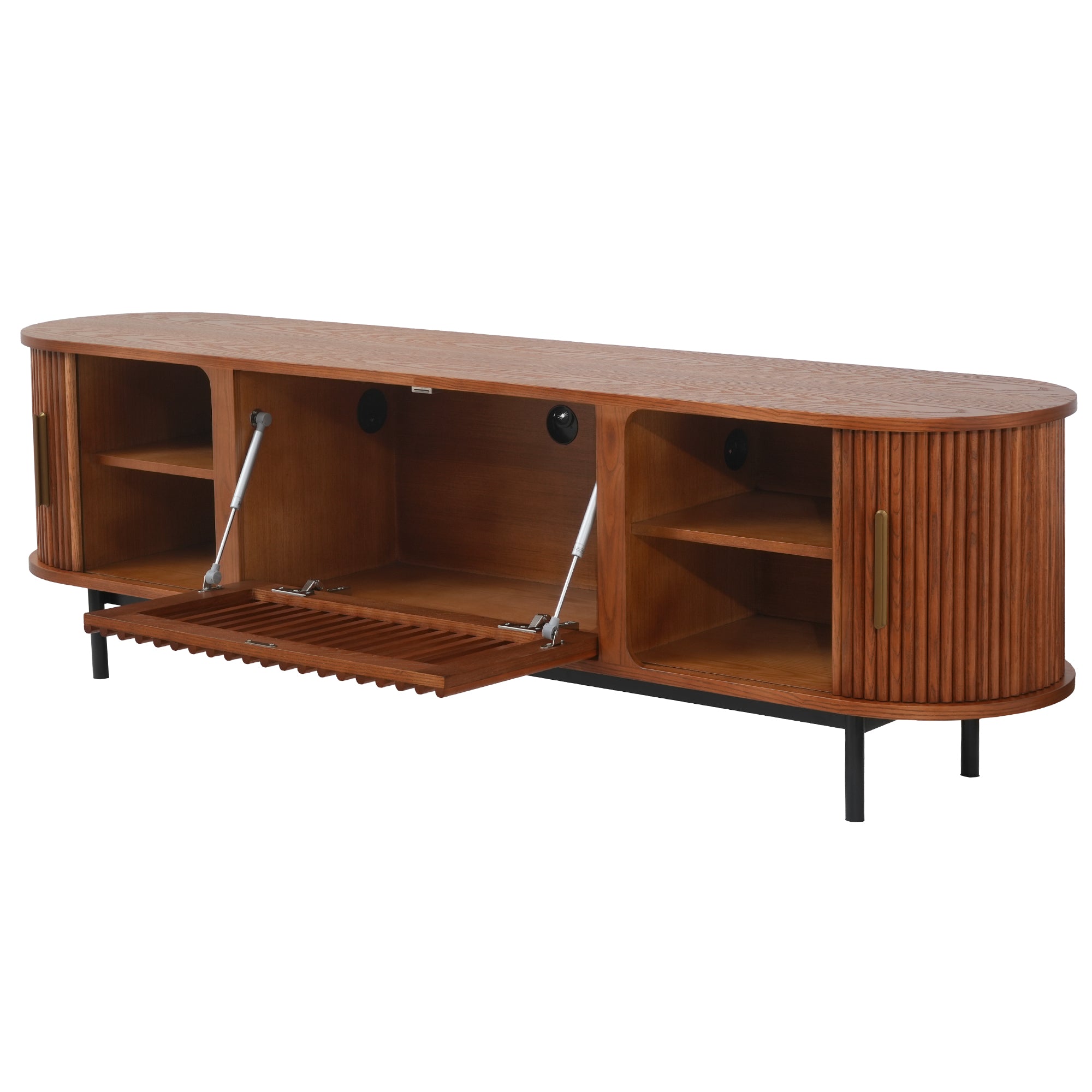 Linear Wood TV Stand
