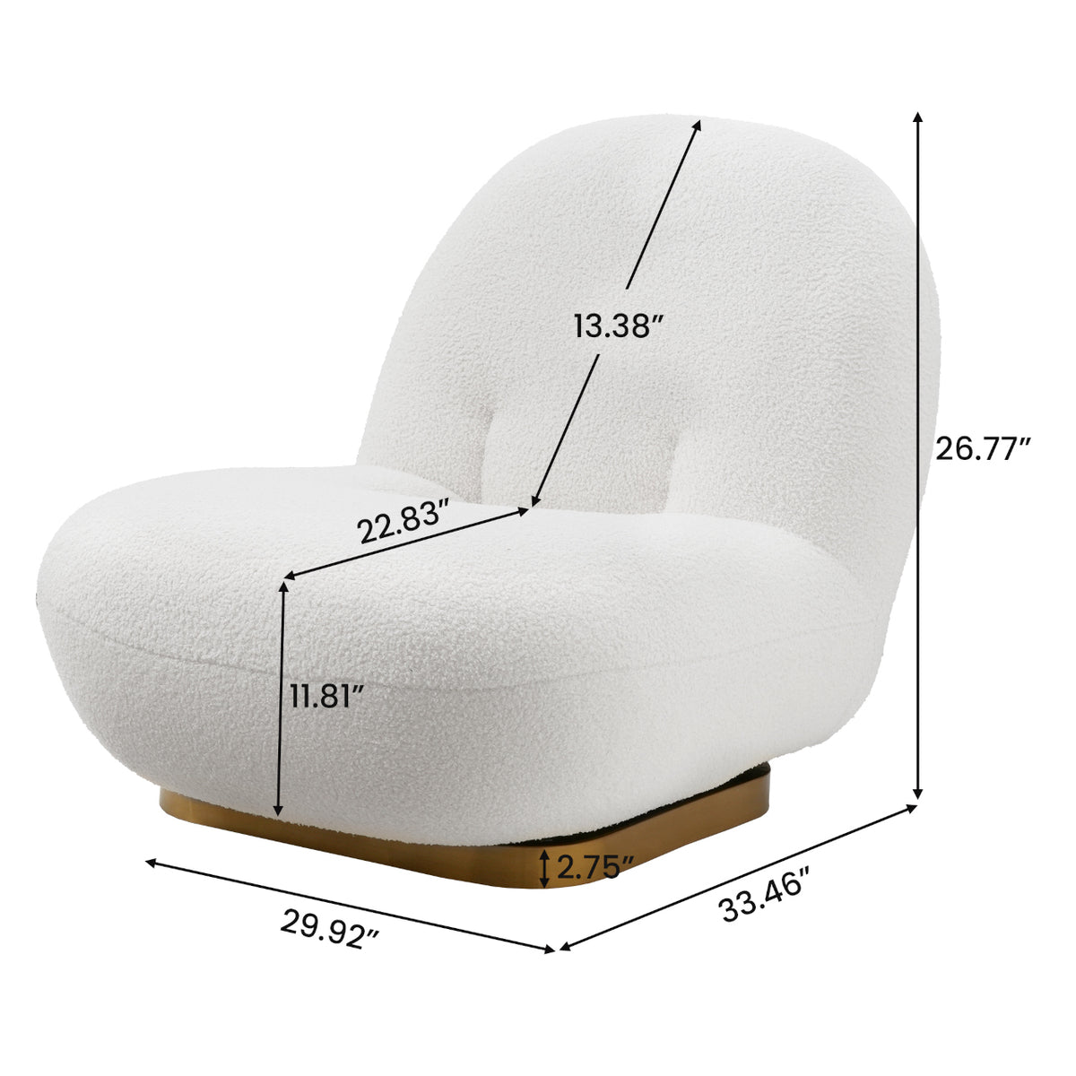 Modern Armless Swivel Accent Lounge Chair, BRAND NEW!