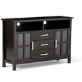 Simpli Home Kitchener 53" Solid Wood Tall TV Stand Console – Grey NEW NIB