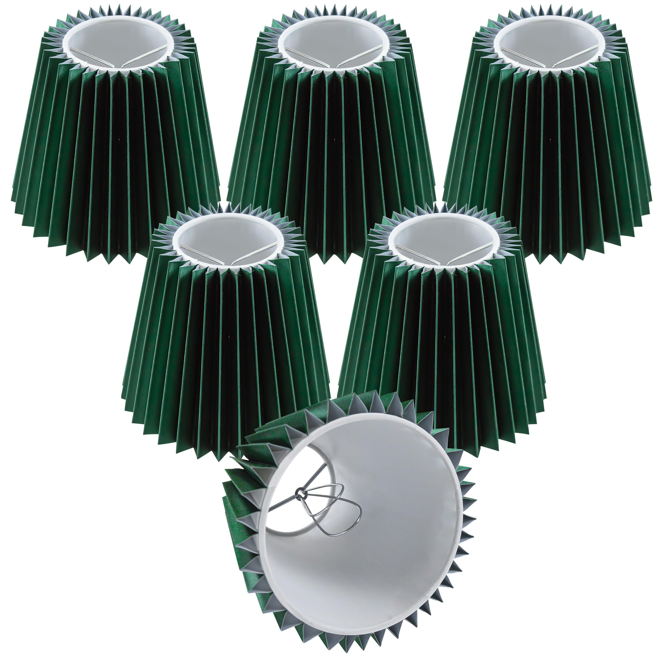 Small Pleated Lampshade, Set of 6, Green