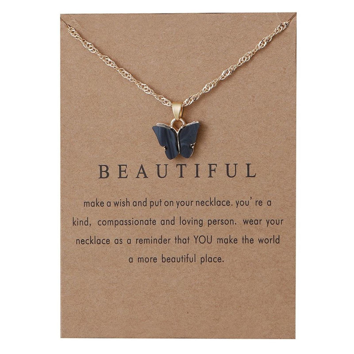 Women's Boardcard Butterfly Gold-Plated Necklaces, $10 for 3!