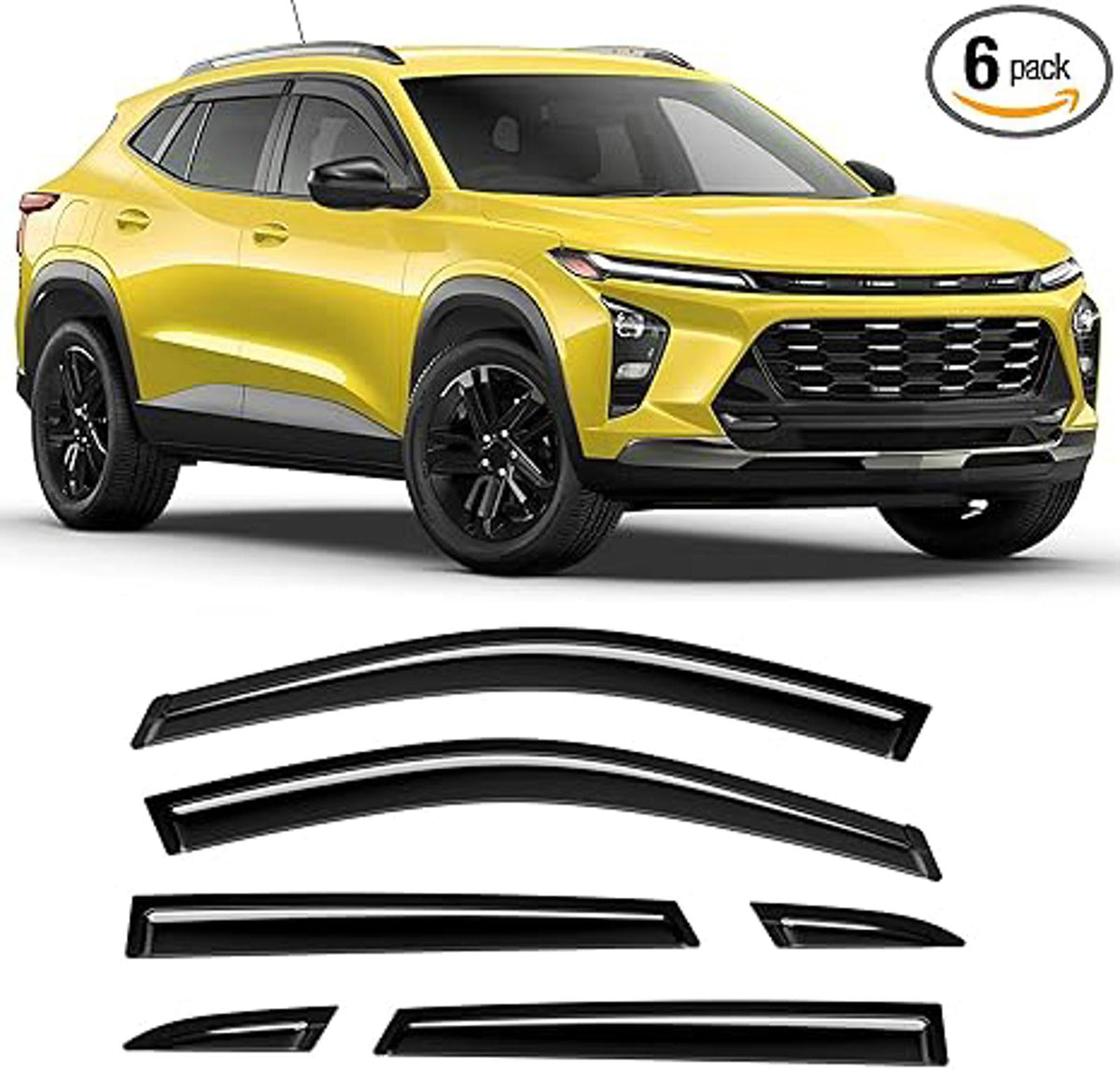 Tape-On Rain Guards Compatible with Chevrolet Trax MK2 2023+ Black