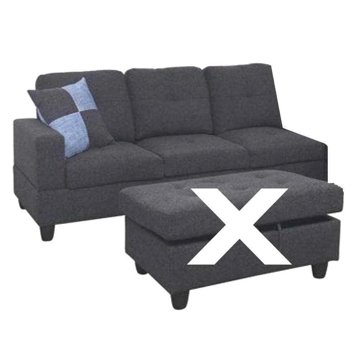 Lifestyle Furniture Right-Facing (Left Arm) Sofa, Cloud Gray (Sofa ONLY)