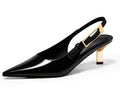 Womens Slingback Kitten Heels, Black, Size 8.5