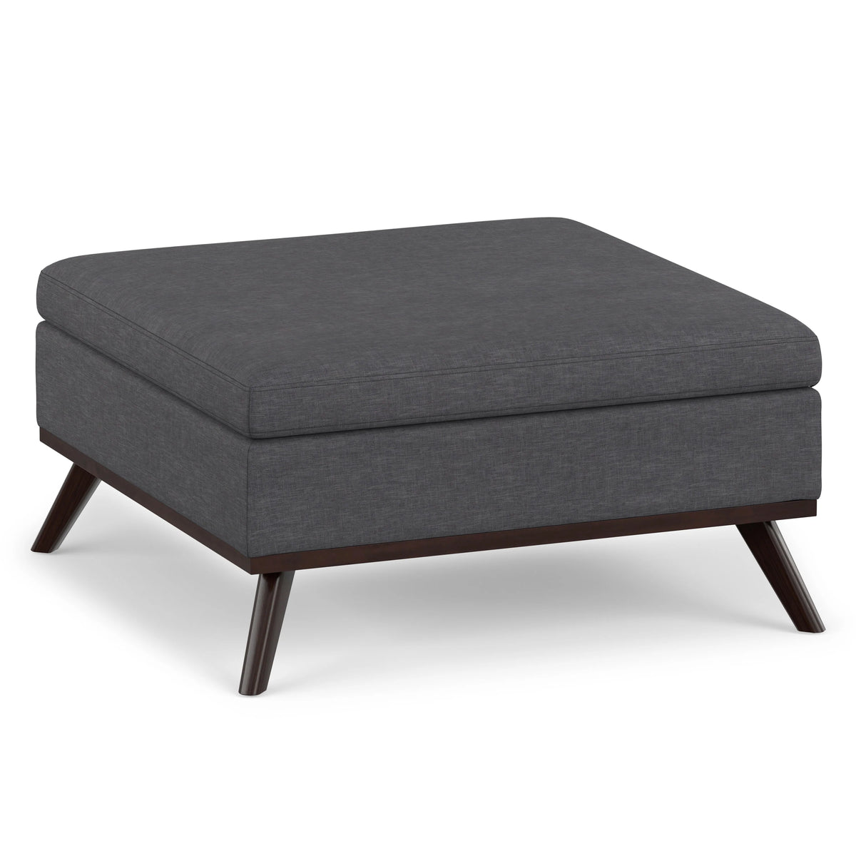 Simpli Home Owen 36" Mid-Century Storage Ottoman Coffee Table – Grey NEW NIB