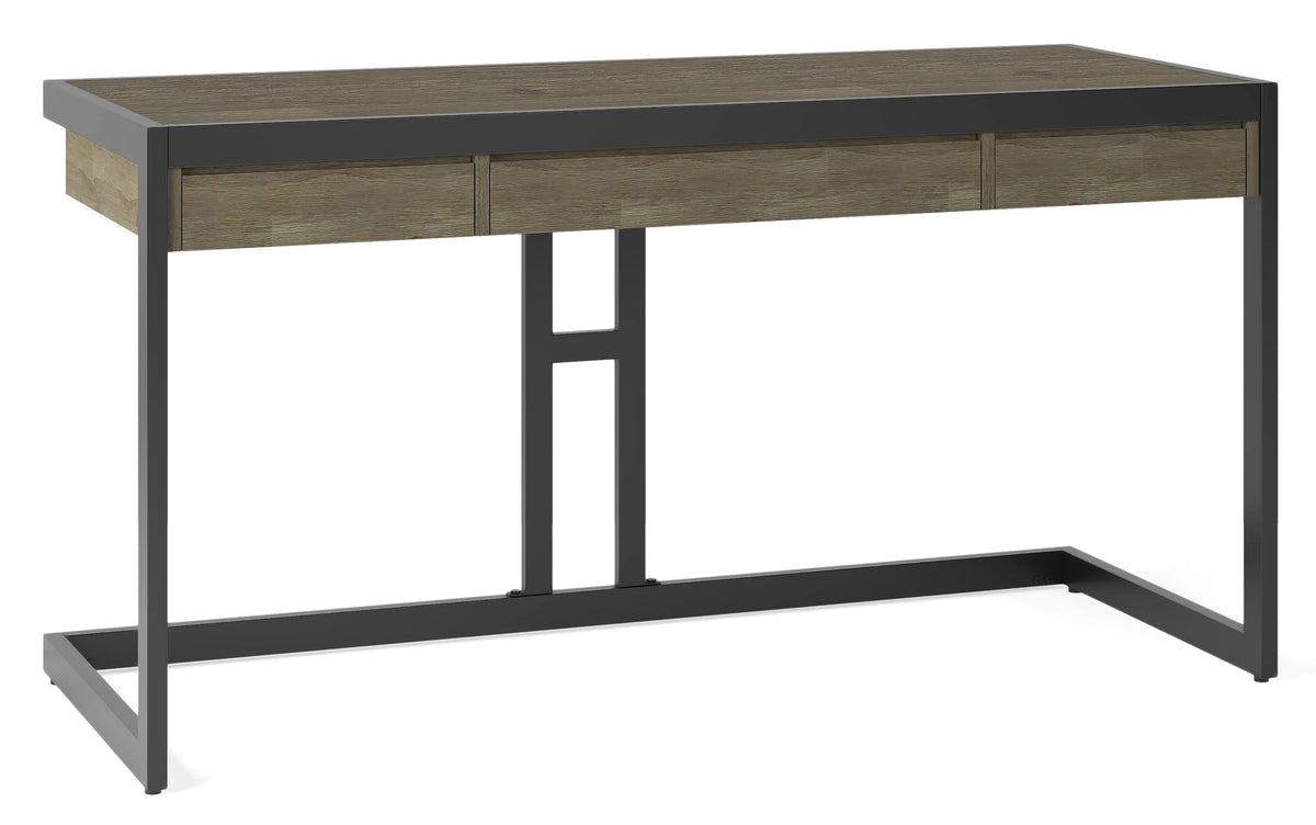 Simpli Home Erina 60" Solid Acacia Wood Industrial Desk w/ Drawers – NEW NIB