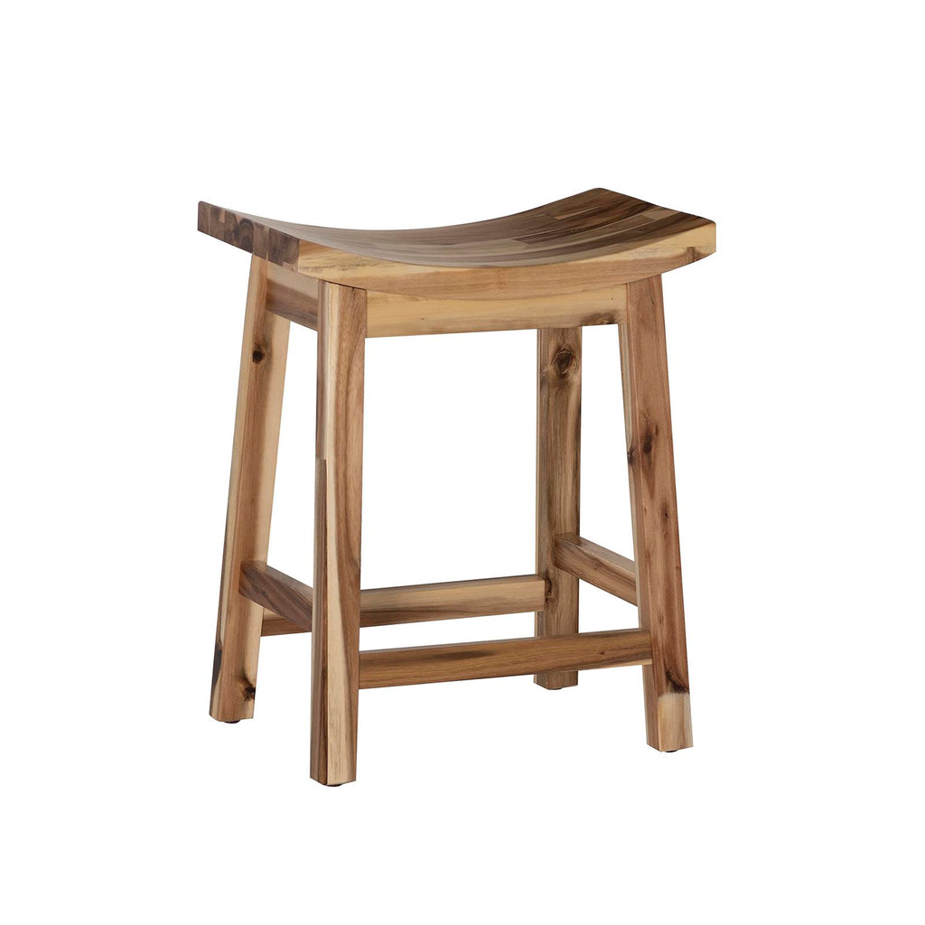 Powell Furniture Dale Saddle Bar Stool Natural Wood, 24hx20x12