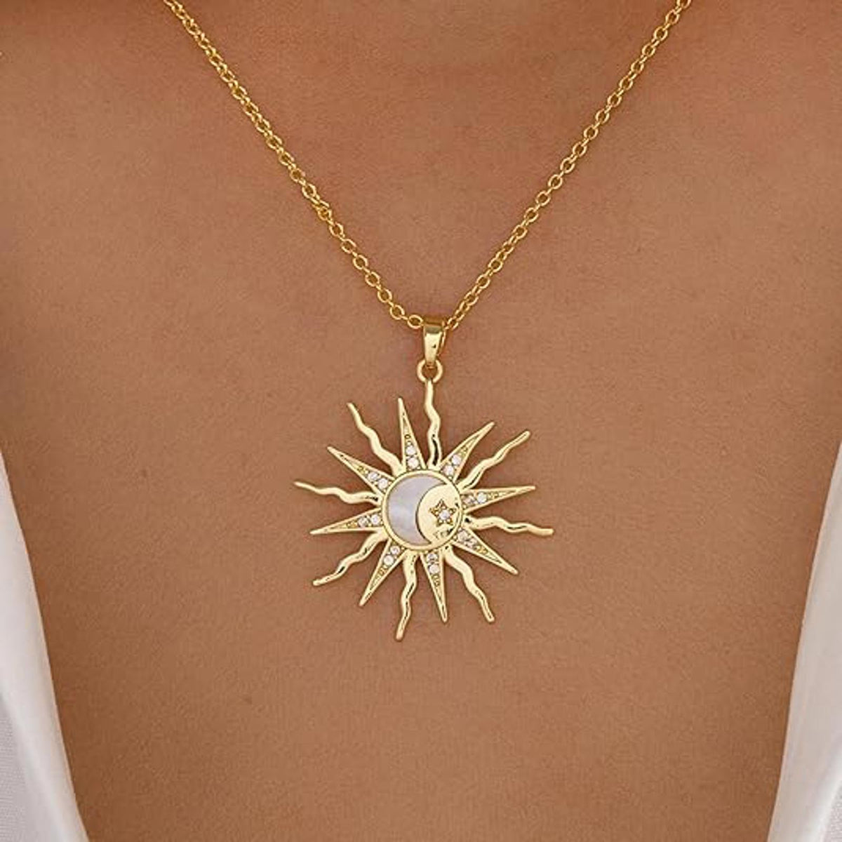 14K Gold Pendant Necklace for Women - Dainty Tiny Pendant Choker