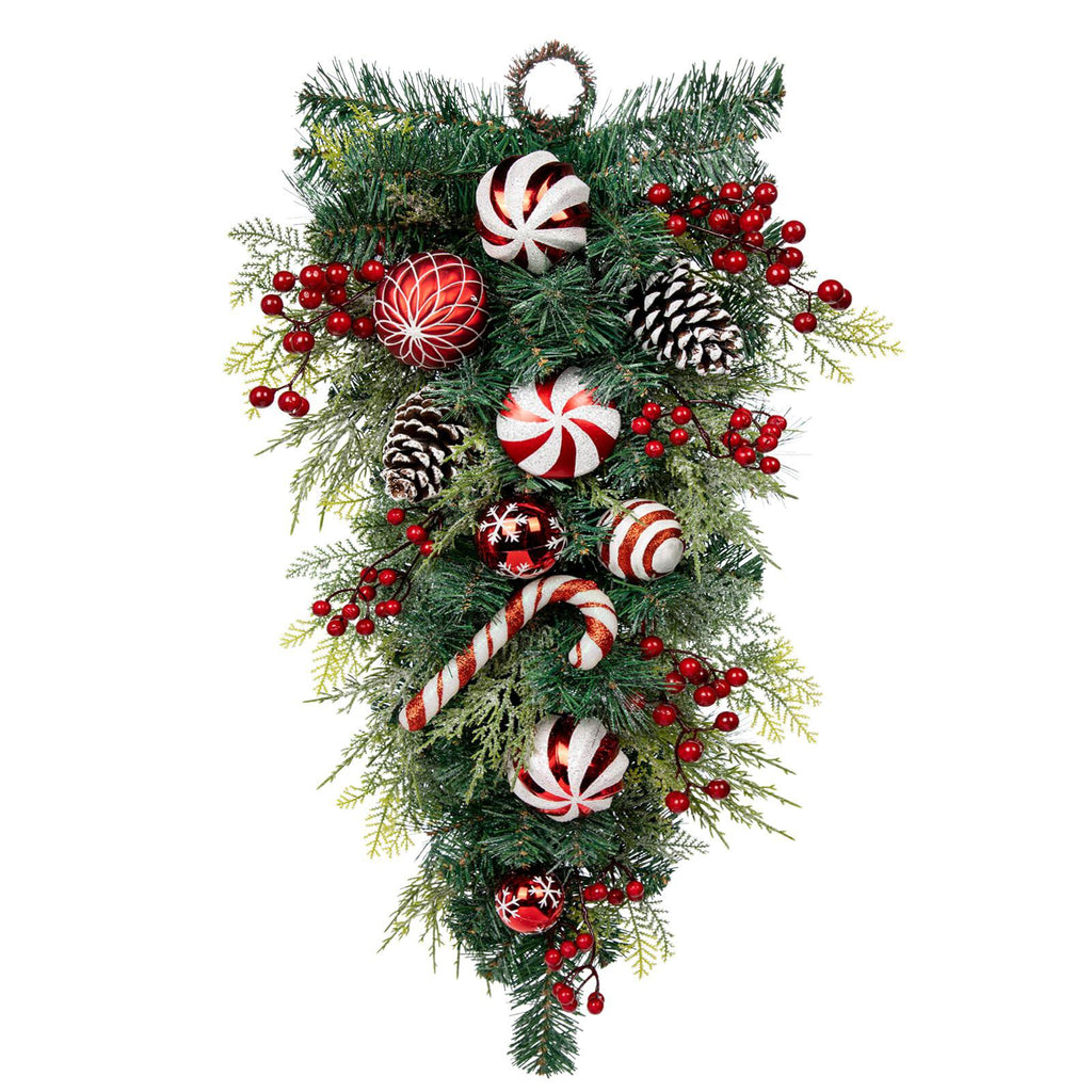 30" Christmas Teardrop Winter Garland, like new