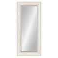 Kate and Laurel Macon Framed Wall Panel Beveled Mirror, 16x36, Rustic White