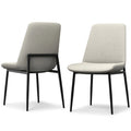 Simpli Home Savannah Dining Chairs Set of 2 – Natural Linen Metal Leg NEW