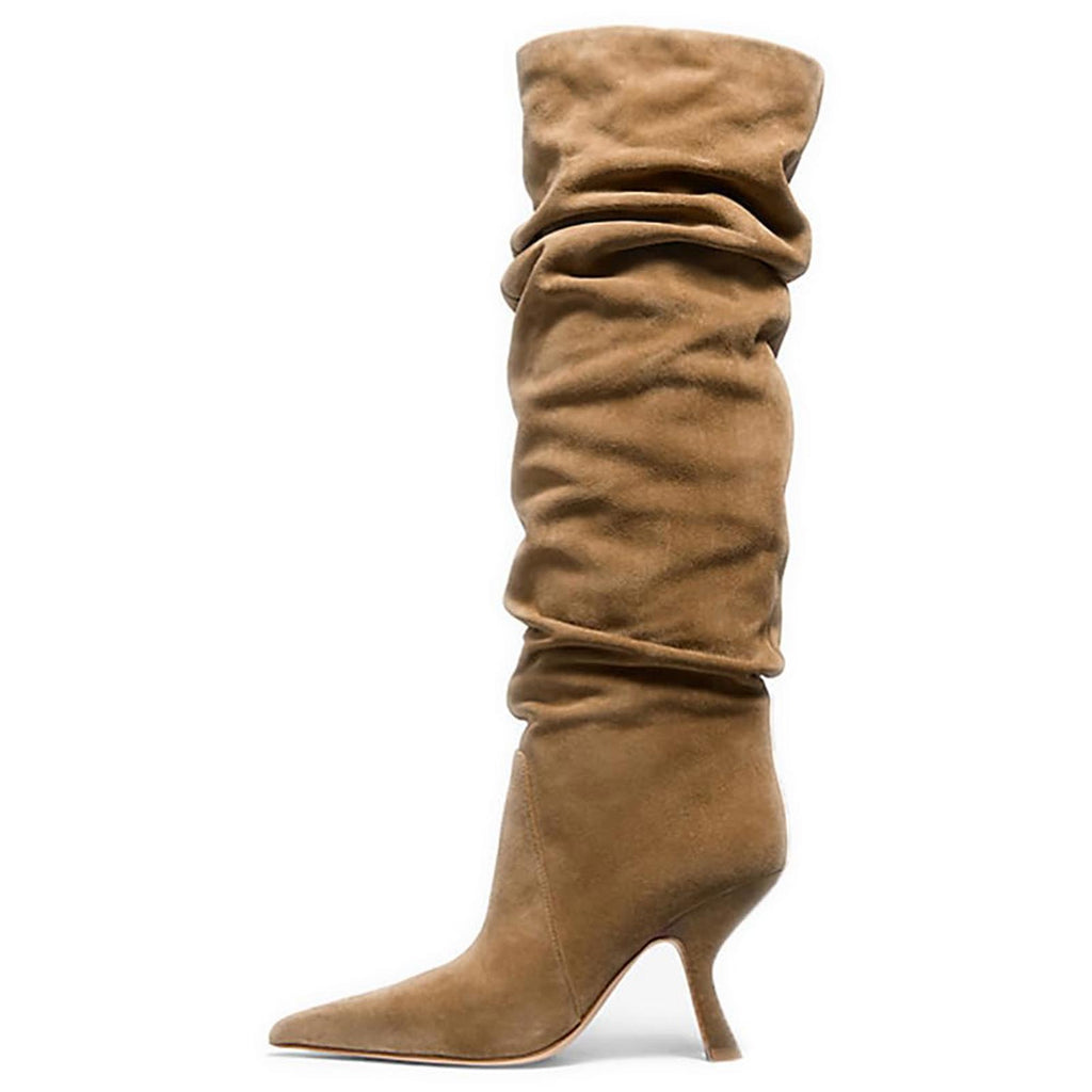 Erocalli Tall Suede Knee-High Boots, Brown, Size 8