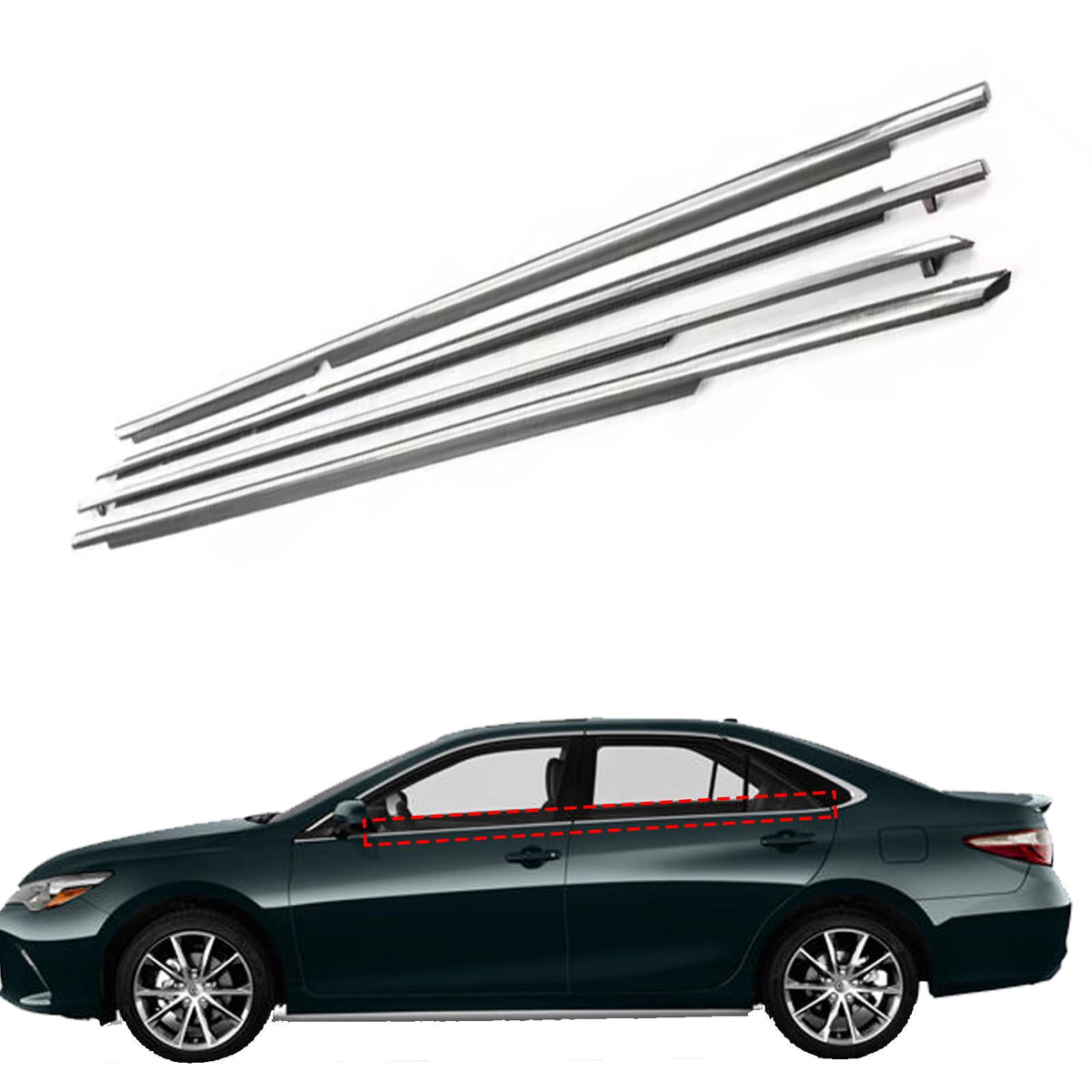 Car Window Molding Trim Kit, Compatible with 2012-2017 Toyota Camry