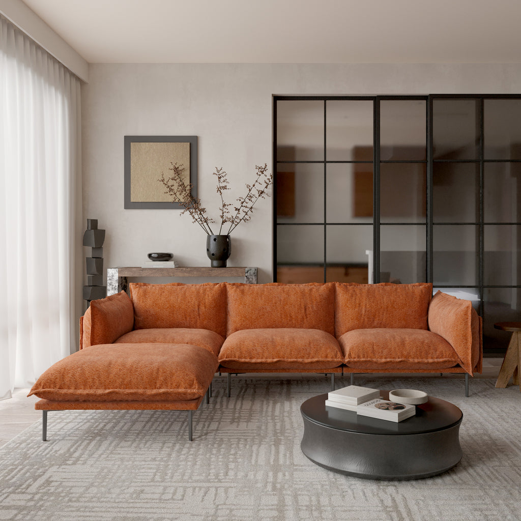 Minimalist Modular Sofa with Ottoman