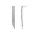 Rhodium Plated Brass Three Dangle Earrings