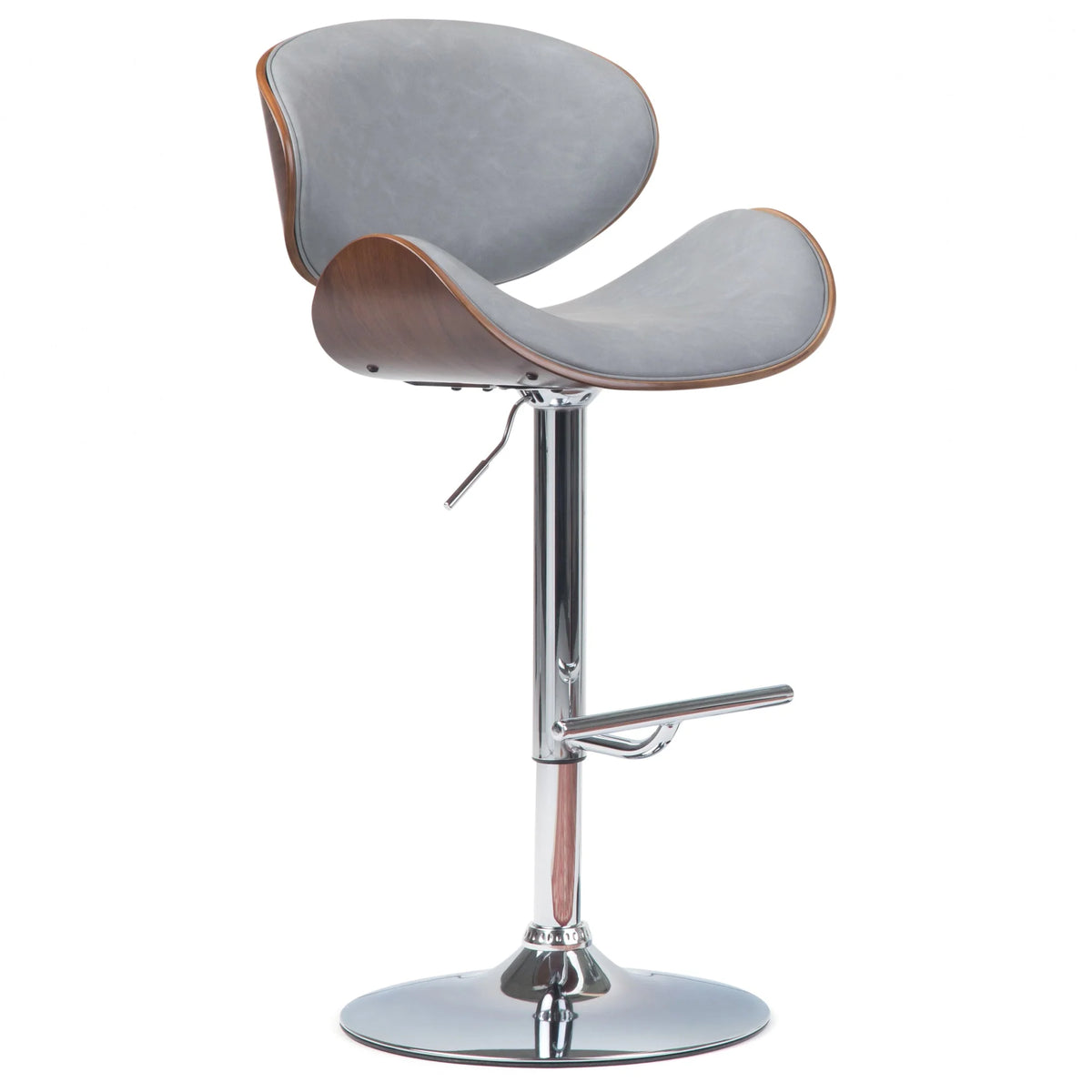 Simpli Home Marana 21" Bentwood Swivel Bar Stool Adj Counter Height NEW NIB