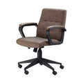 Simpli Home Brewer Swivel Office Desk Chair – Saddle Brown Faux Leather NEW