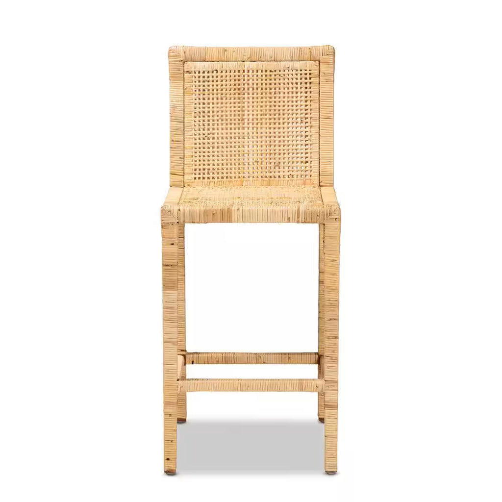 Sofia 40 in. Natural Low Back Counter Height Bar Stool, Like New