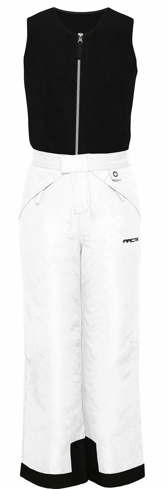 Arctix Kids Limitless Fleece Top Bib Overalls, White, 5T