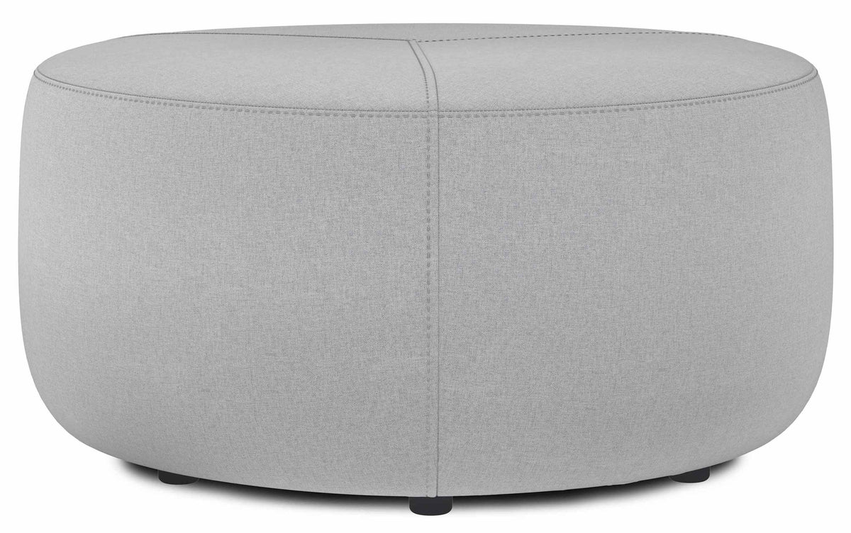 Simpli Home Moore 32" Contemporary Round Ottoman Coffee Table – Light Grey NEW