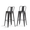 Simpli Home Rayne 30" Metal Bar Stool Set of 2 – Gunmetal Grey NIB (NEW)