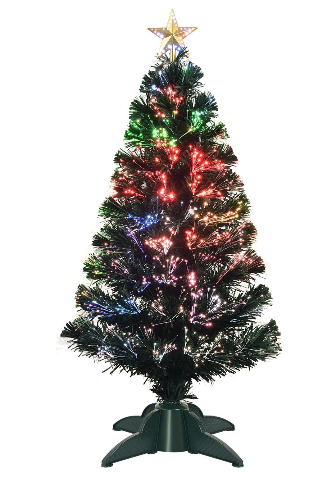 3ft Pre-Lit Fiber Optic Artificial Christmas Tree with Top Star