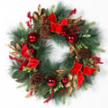 26“ Artificial Christmas Wreath, Red bows and balls