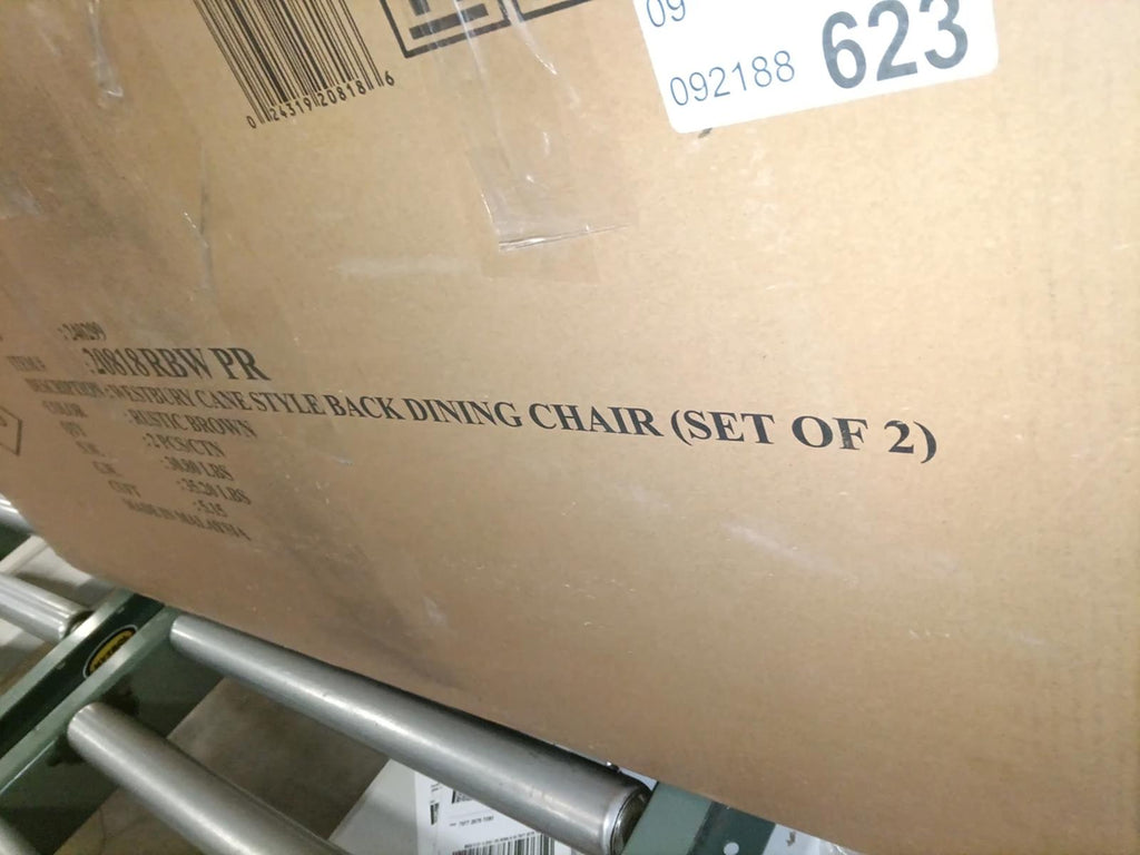 2 x MAKLAINE Farmhouse Fabric Padded Upholstered Side Chair in Blue, 19.25" - PDX Furnish