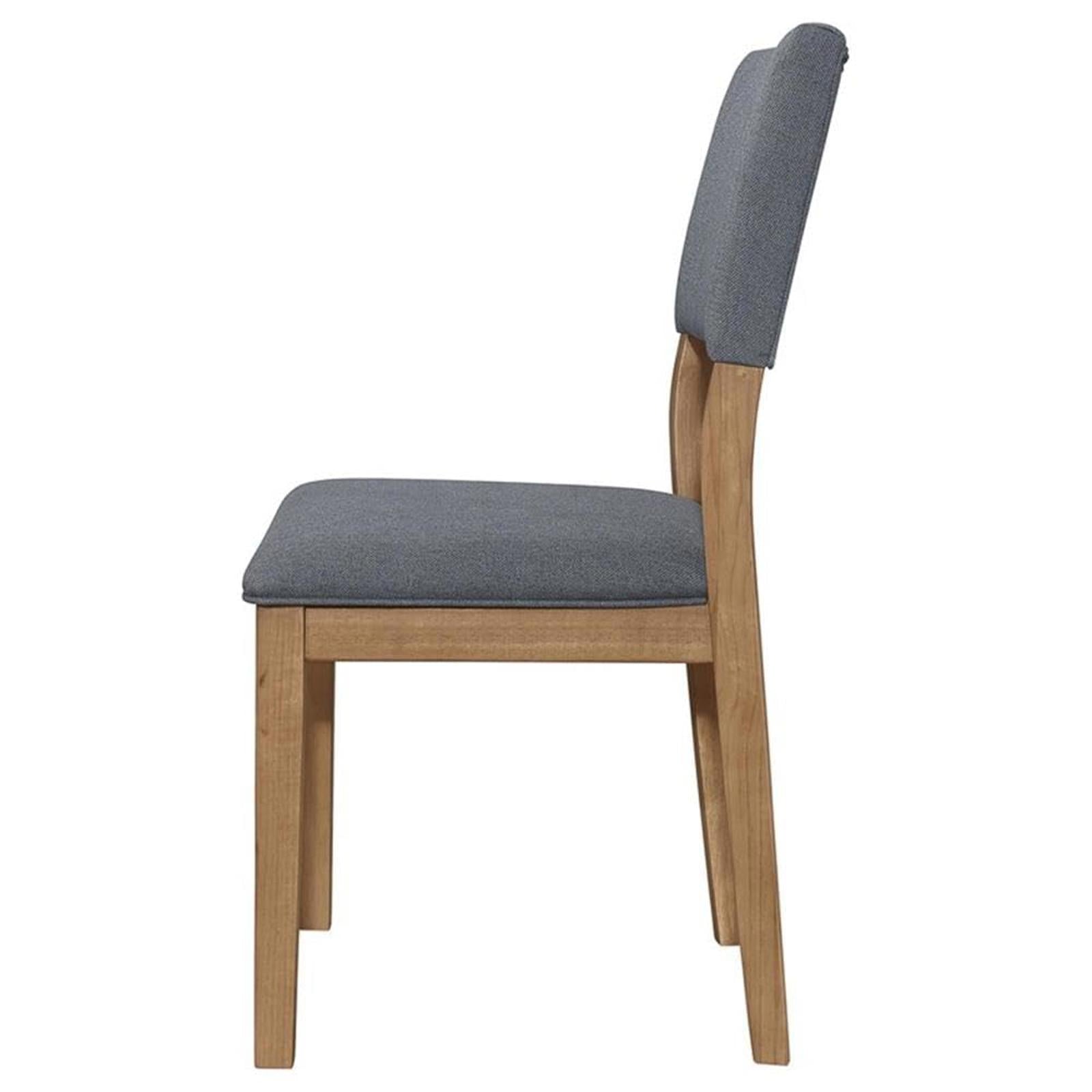 2 x MAKLAINE Farmhouse Fabric Padded Upholstered Side Chair in Blue, 19.25" - PDX Furnish
