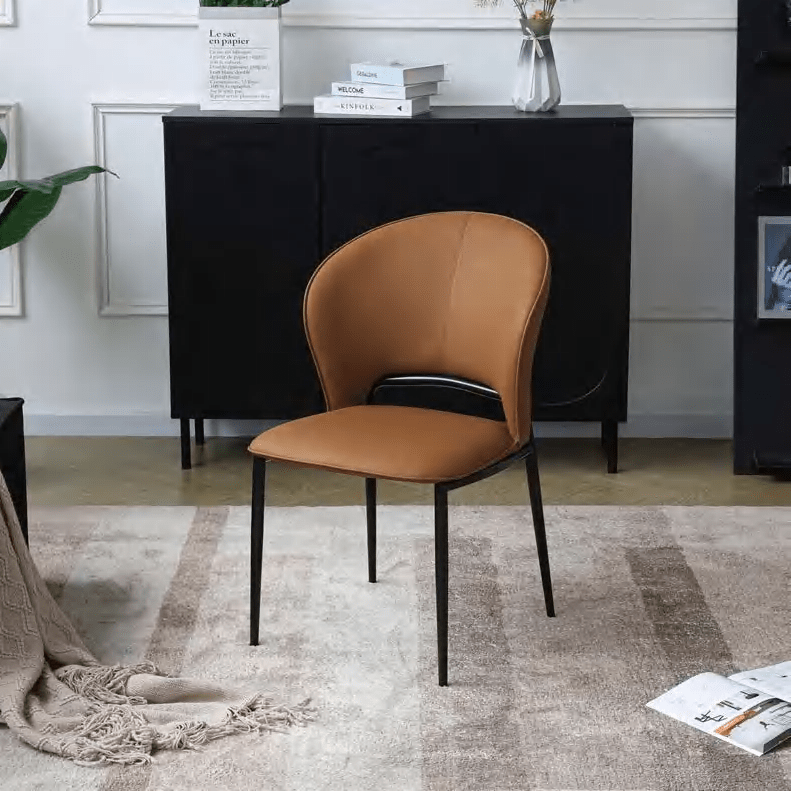2 x Taupe Faux Leather Dining Chairs - PDX Furnish