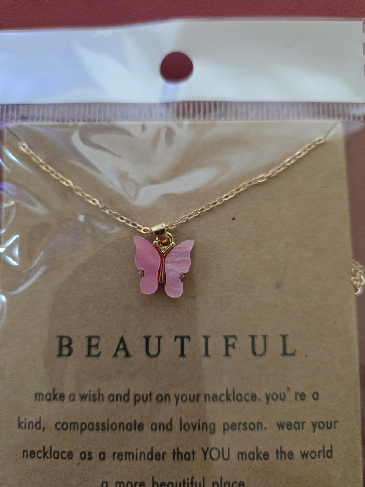 Women's Boardcard Butterfly Gold-Plated Necklaces, $10 for 3!