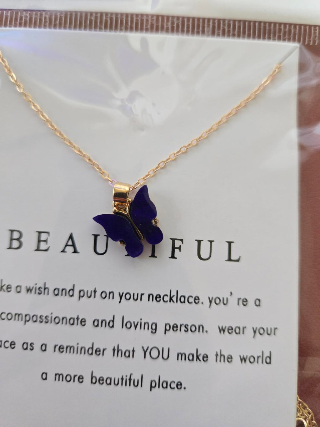 Women's Boardcard Butterfly Gold-Plated Necklaces, $10 for 3!