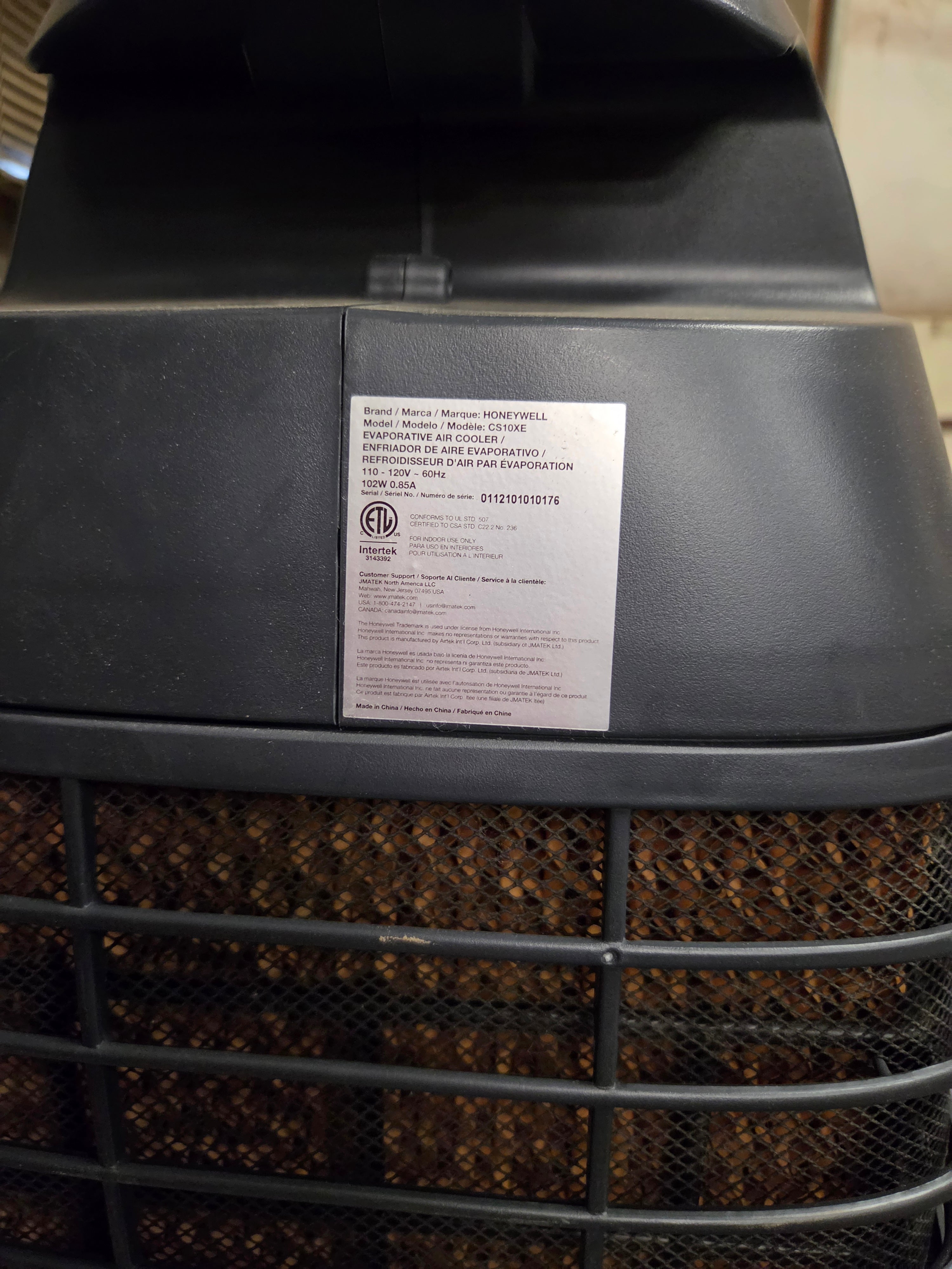 Evaporative Air Cooler,  Honeywell CS10XE
