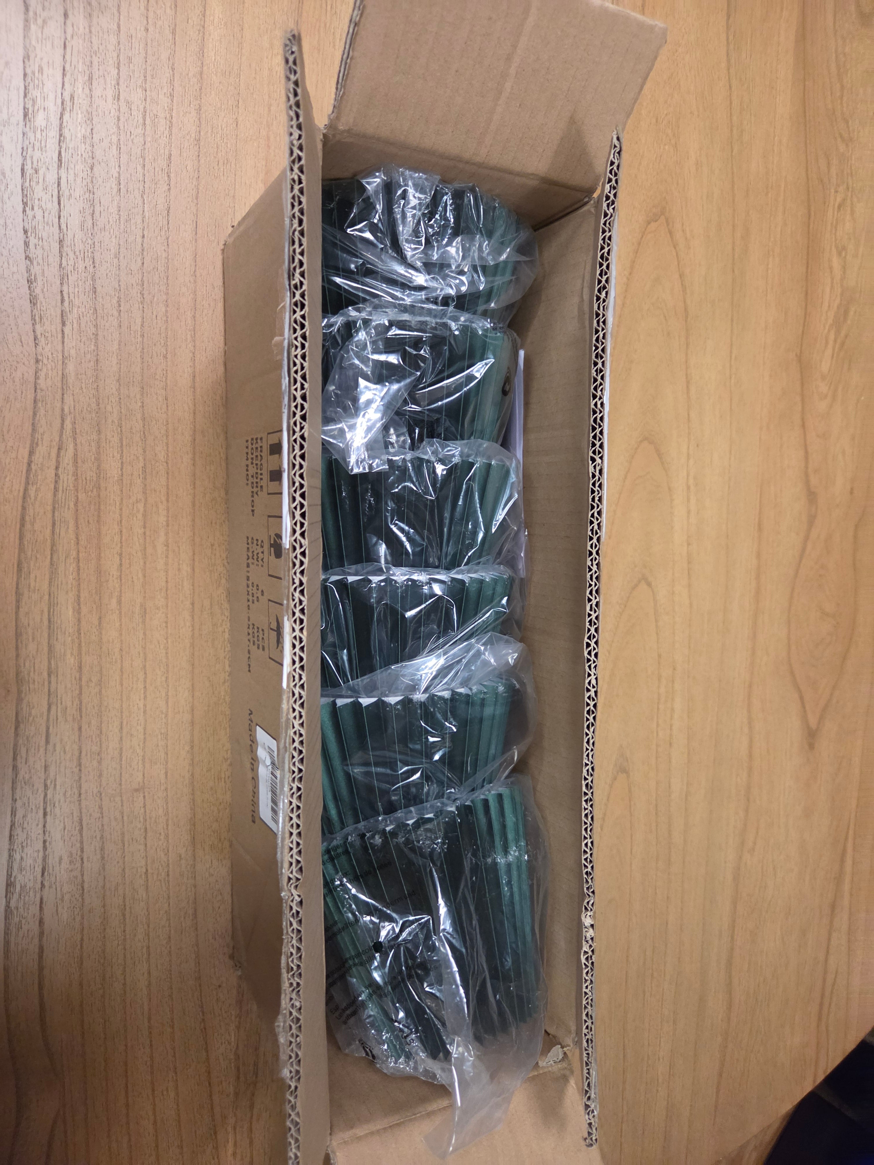 Small Pleated Lampshade, Set of 6, Green