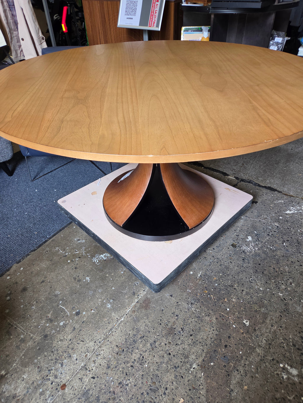 Custom, 59" round table, solid wood, very heavy