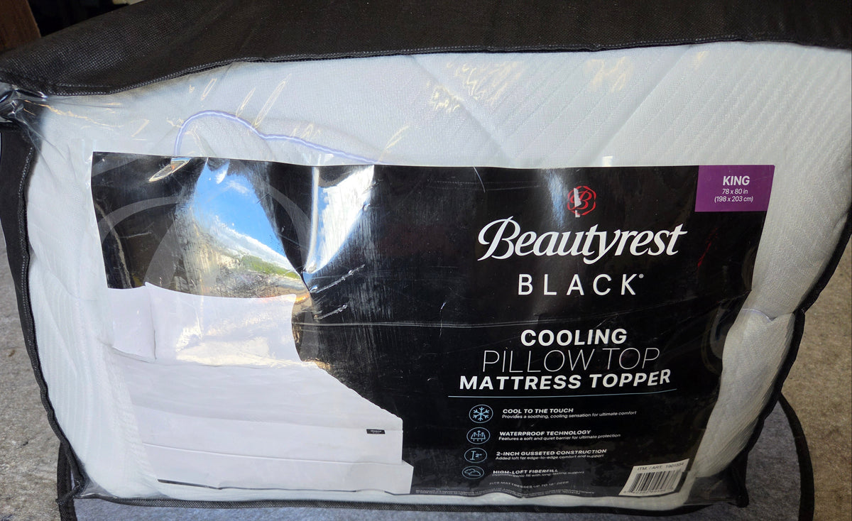 Beautyrest Black King Cooling Pillow Top Mattress Topper - NEW/OPEN BOX