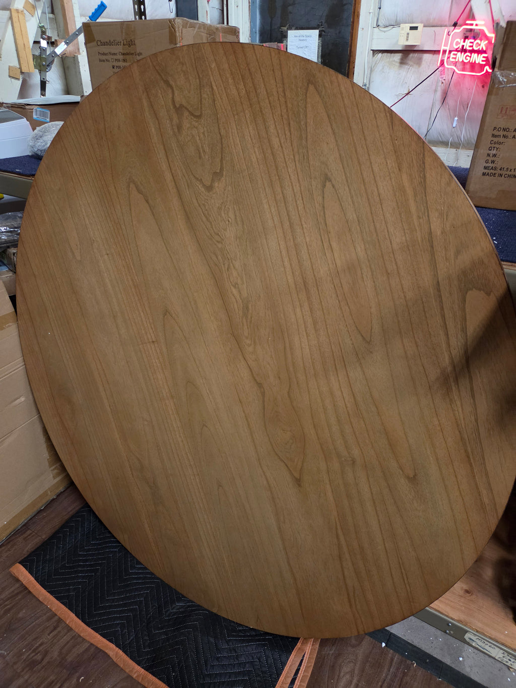 Custom, 59" round table, solid wood, very heavy