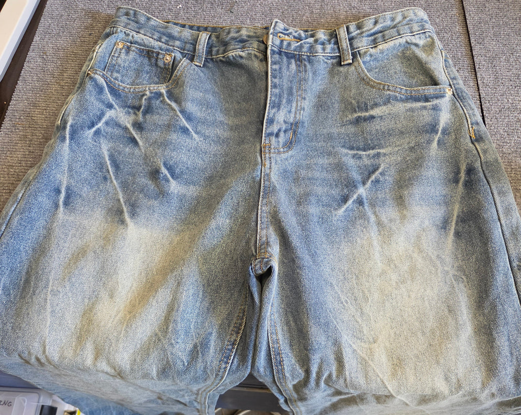 Vintage Wash Baggy Wide-Leg Skate Jeans, 36 – Relaxed Denim Pants (NEW / Tried On)
