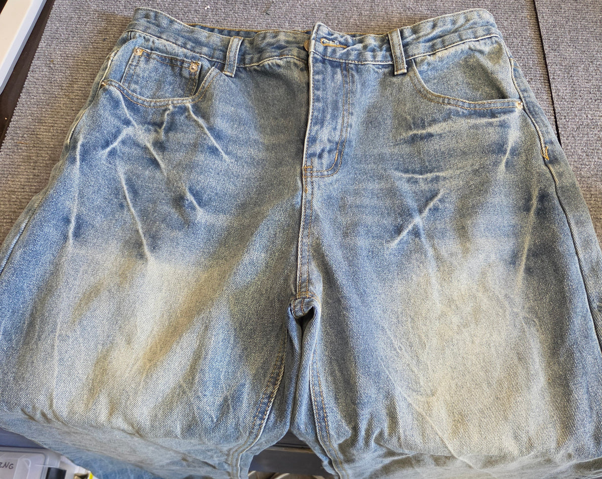 Vintage Wash Baggy Wide-Leg Skate Jeans, 36 – Relaxed Denim Pants (NEW / Tried On)