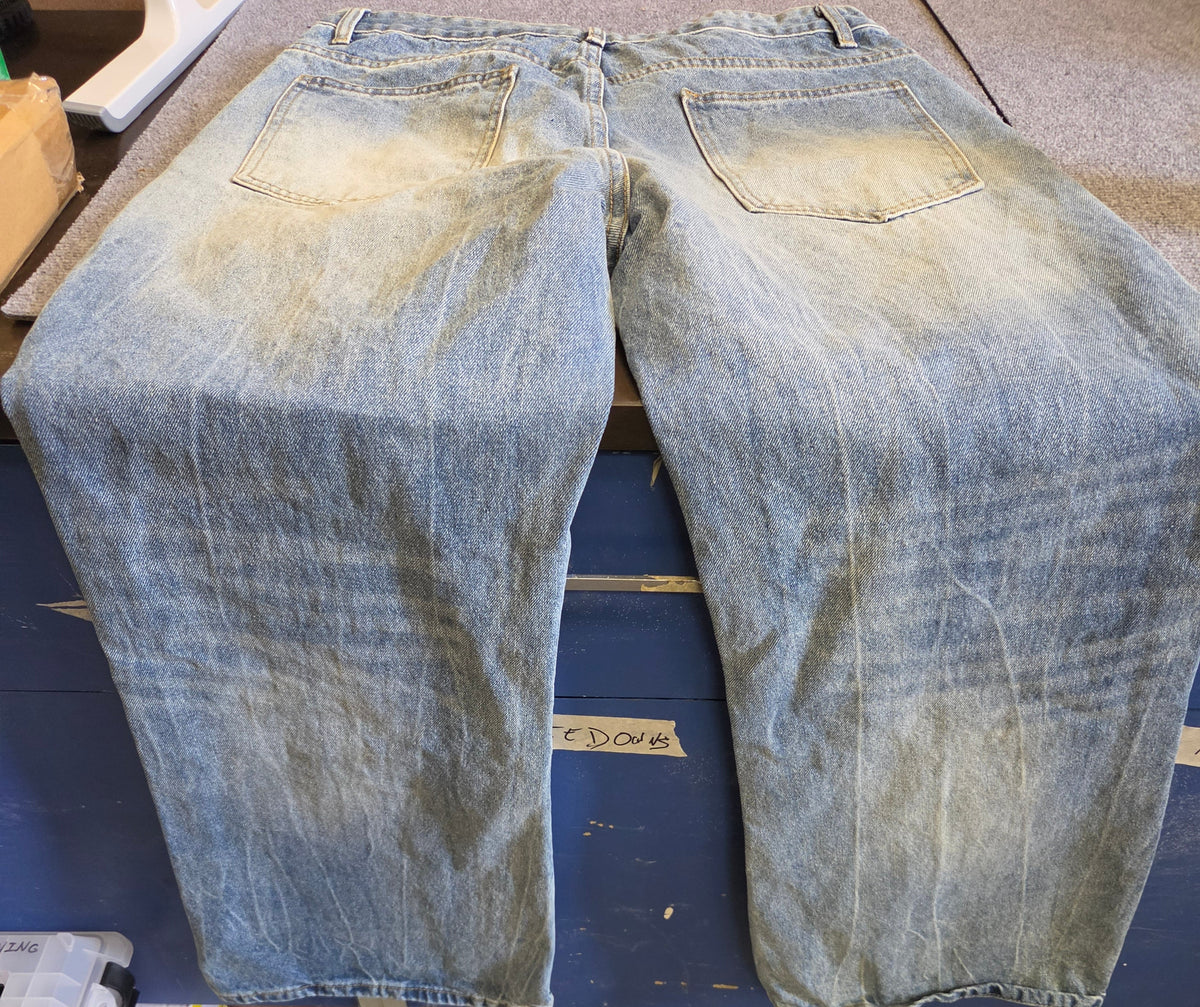 Vintage Wash Baggy Wide-Leg Skate Jeans, 36 – Relaxed Denim Pants (NEW / Tried On)
