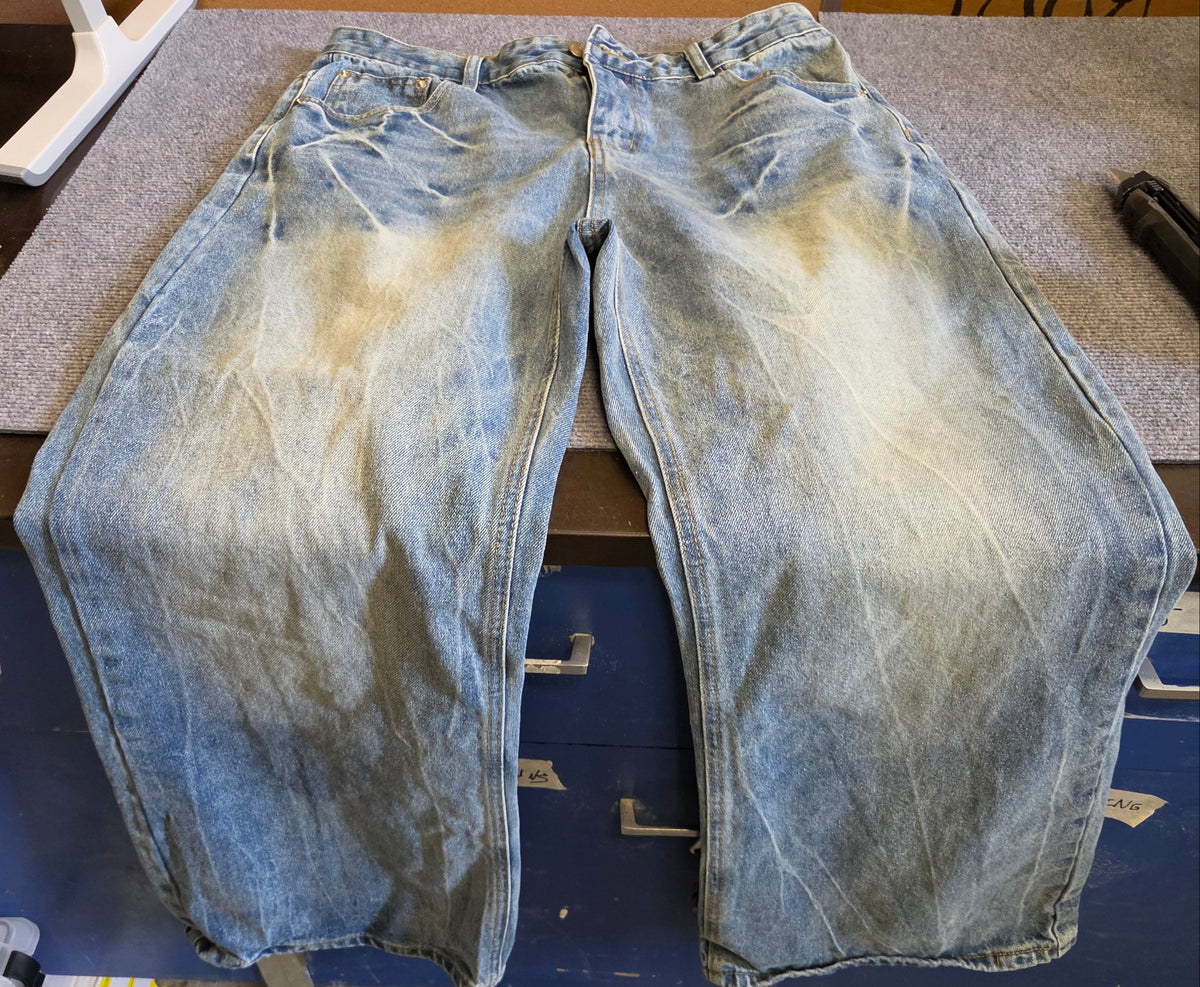 Vintage Wash Baggy Wide-Leg Skate Jeans, 36 – Relaxed Denim Pants (NEW / Tried On)