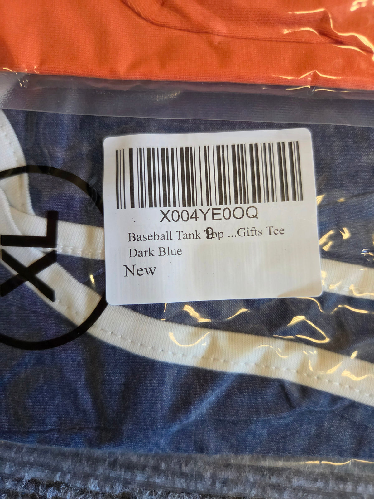 Men's Athletic Baseball Tank Top XL NEW