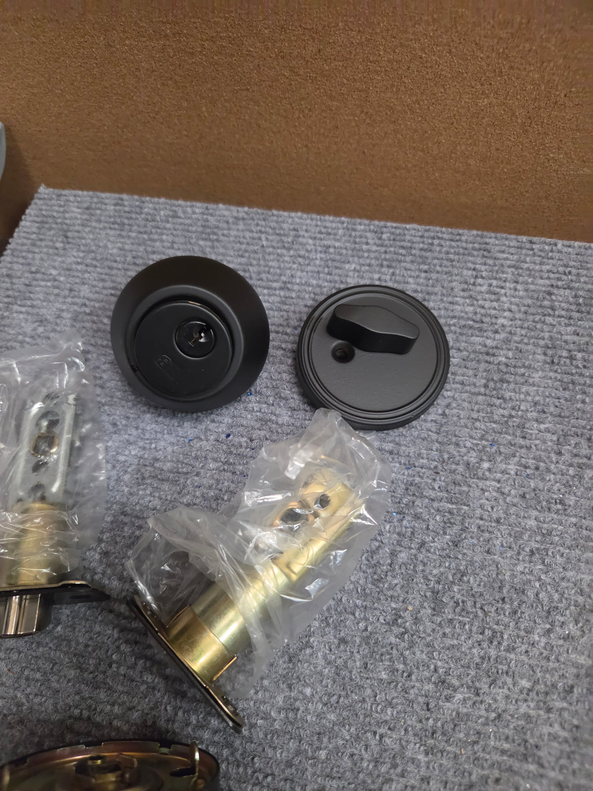 Reliabilt Baron Matte Black Keyed Entry Knob & Deadbolt 2-Set Pack NEW OPEN