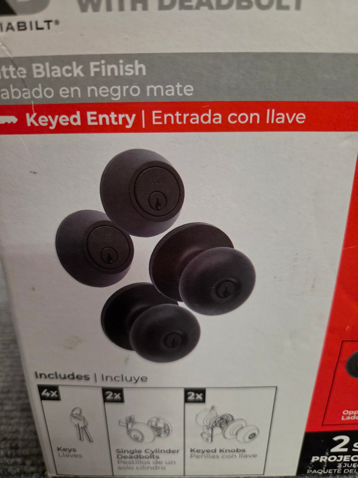 Reliabilt Baron Matte Black Keyed Entry Knob & Deadbolt 2-Set Pack NEW OPEN