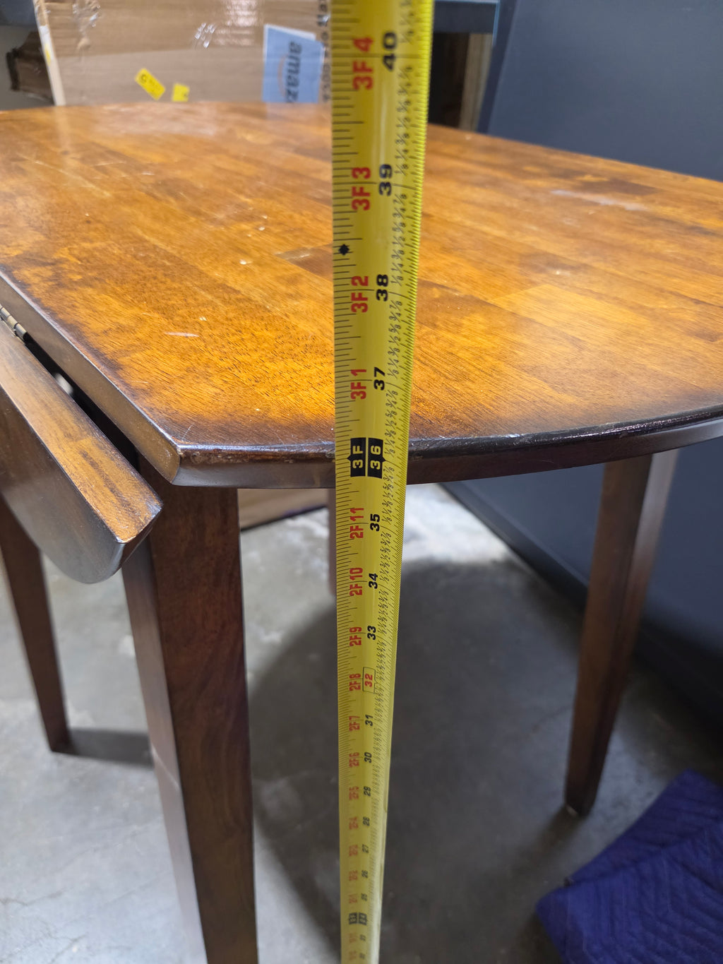 Bar Height Drop Leaf Kitchen / Dining Table, 36" x 36"h