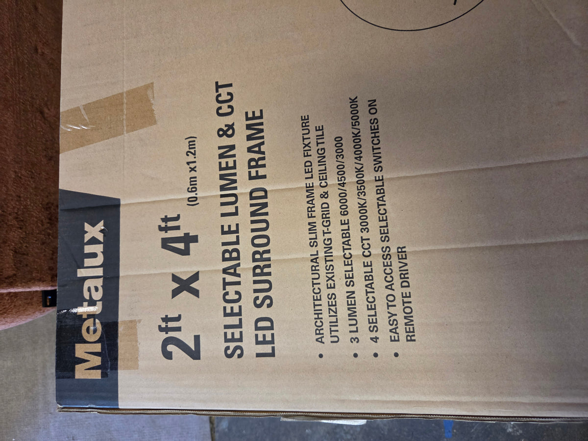 Metalux 2x2 and 2x4 Selectable CCT/Lumen LED Surround Drop Ceiling Lights NEW