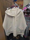 Weatherproof Reversible Faux Shearling Hooded Jacket Cream Large NEW NWT