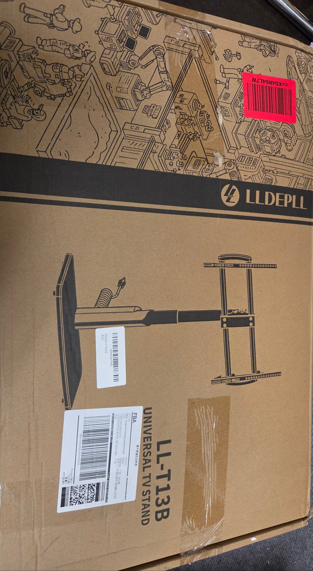 LLDEPLL 50"-90" Tabletop TV Stand Mount Power Outlet Base NEW OPEN