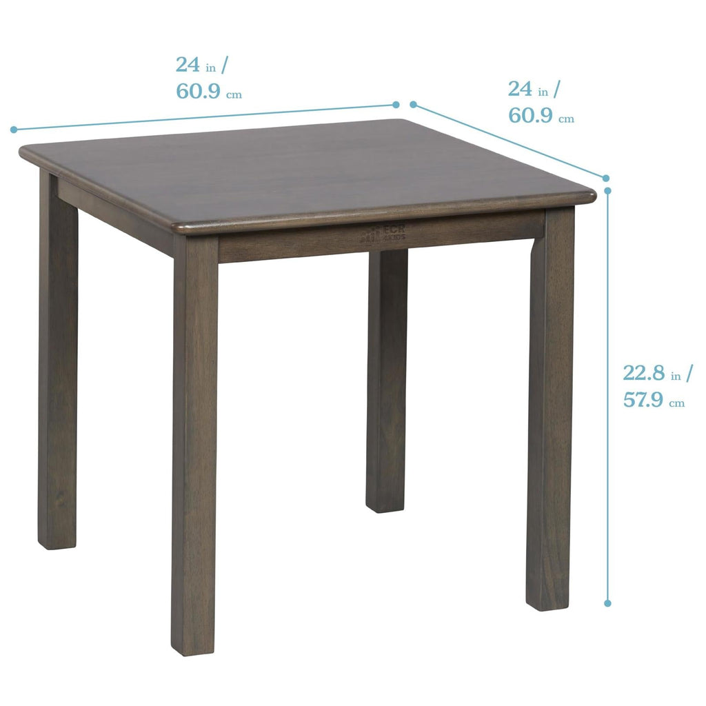 24in Square Hardwood Table with 22in Legs, Grey Wash - PDX Furnish