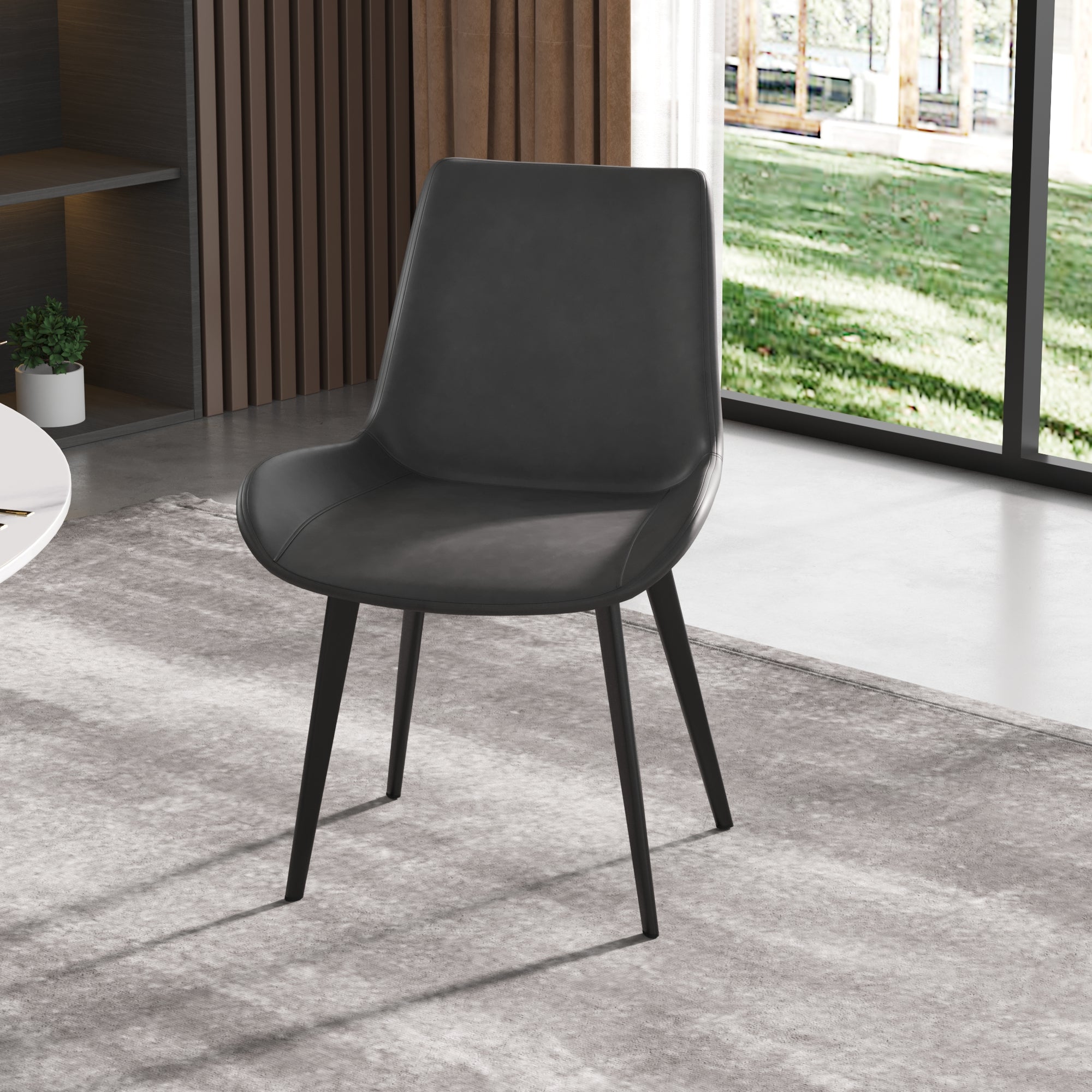 Faux Leather Dining Chairs, Set of 2